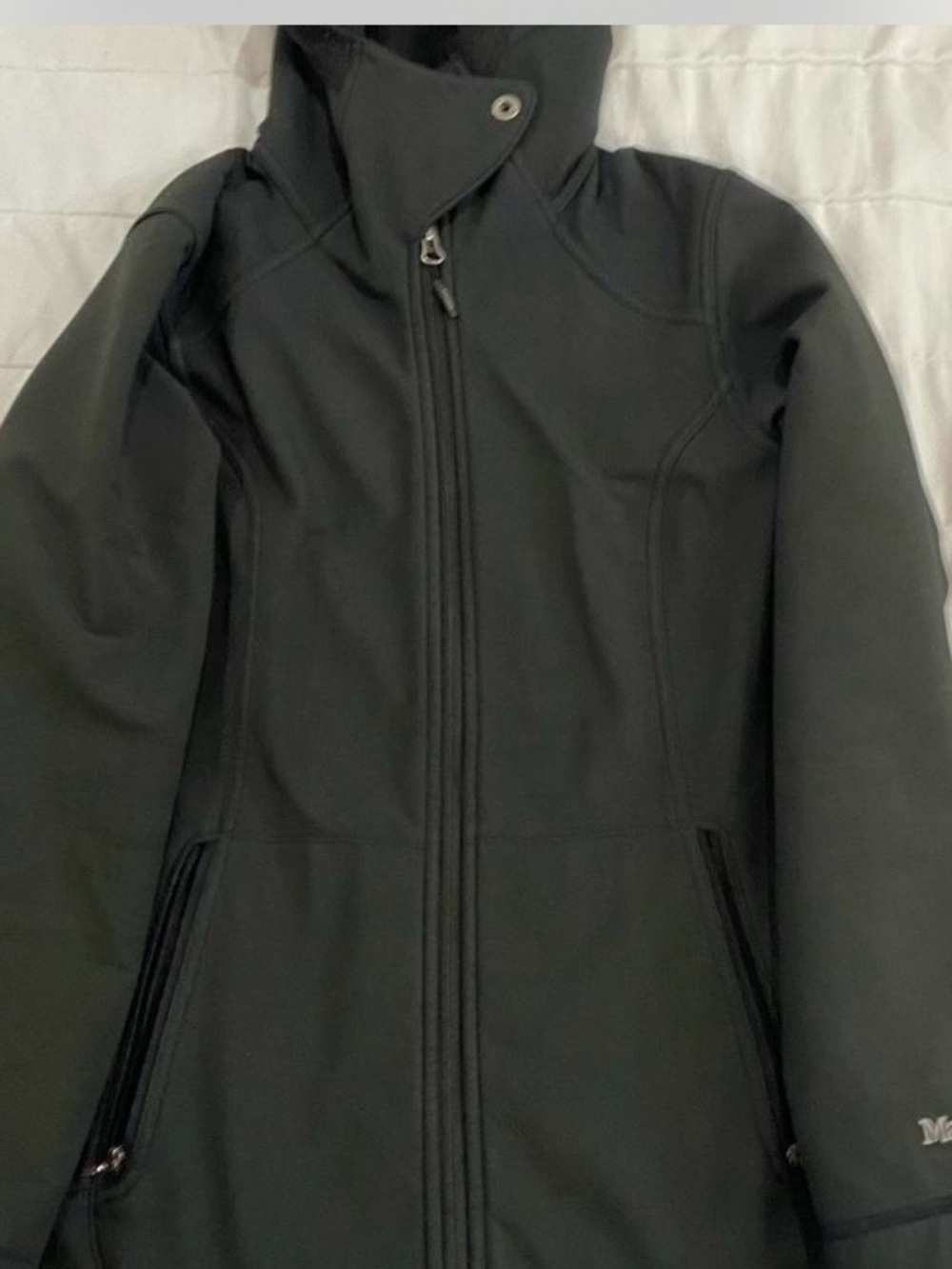Marmot Women’s Black Hooded Softshell Coat- Size XS